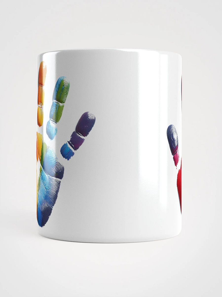 Rainbow Hand Print #Stylish Glossy White Mug product image (5)