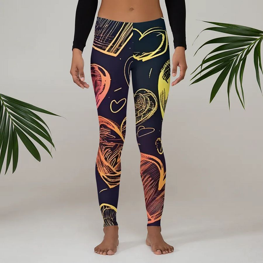 Leggings – Neon Hearts Print for Bold & Fun Style product image (3)