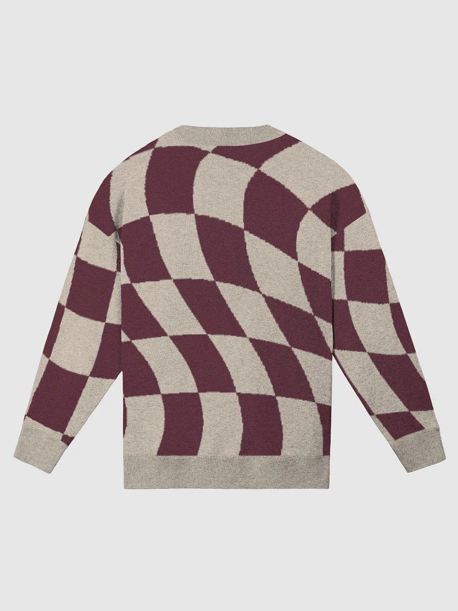 Burgundy Checkerboard Knit Sweater product image (2)