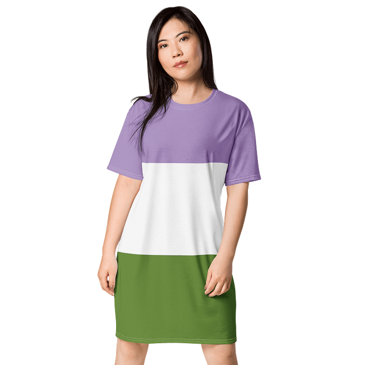 Genderqueer Pride Flag T-shirt Dress product image (1)