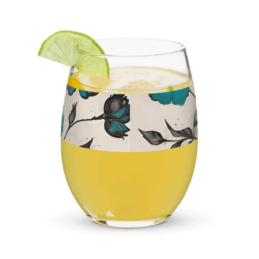 Vintage Floral Stemless Wine Glass product image (10)