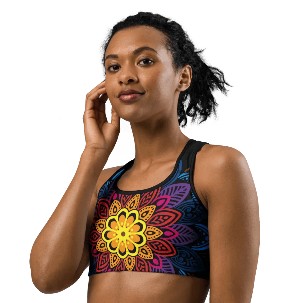 Vibrant Mandala Print Sports Bra product image (2)