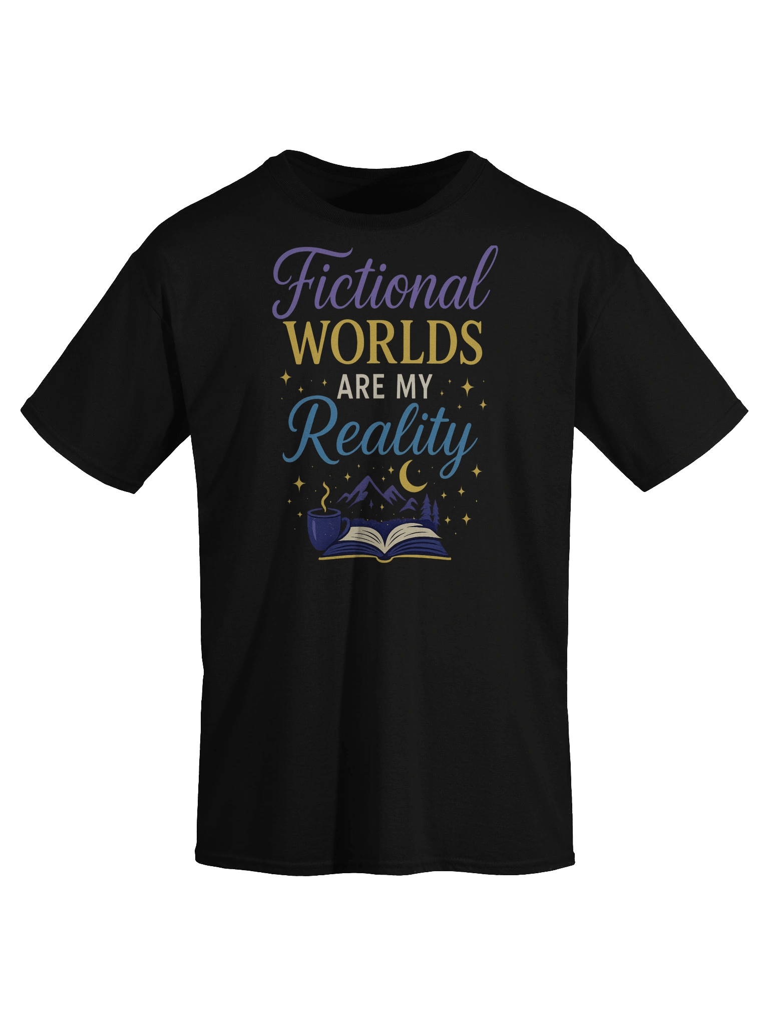 Fictional Worlds Are My Reality T-Shirt – Book Lover Fantasy Tee product image (18)