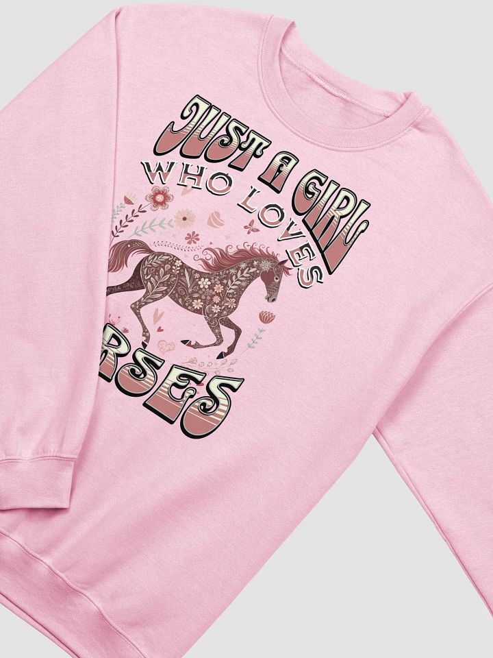Just A Girl Who Loves Horses Floral Crewneck Sweatshirt product image (22)