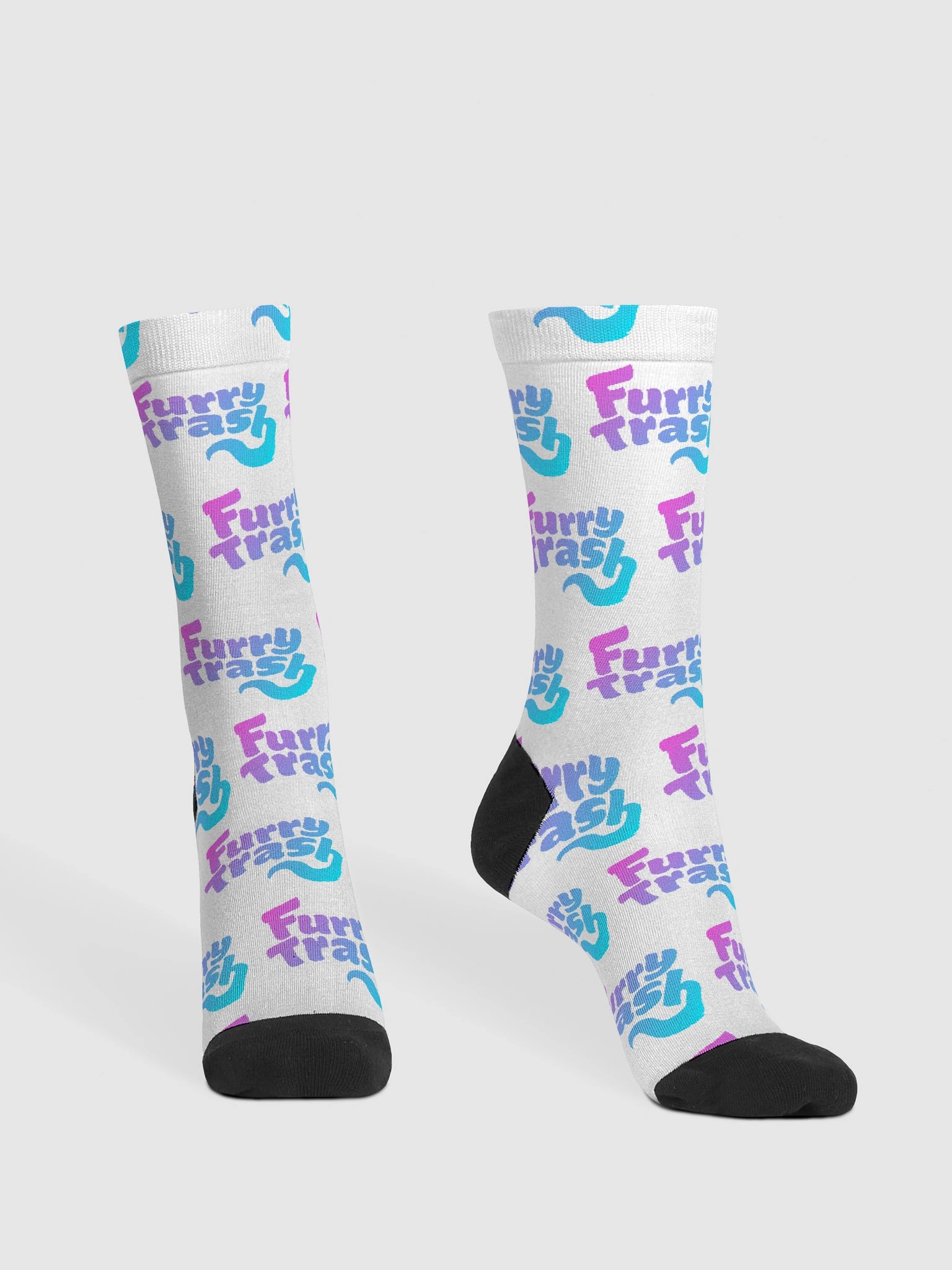 Furry Trash Socks – Bubble Logo (Twilight Gradient) product image (2)
