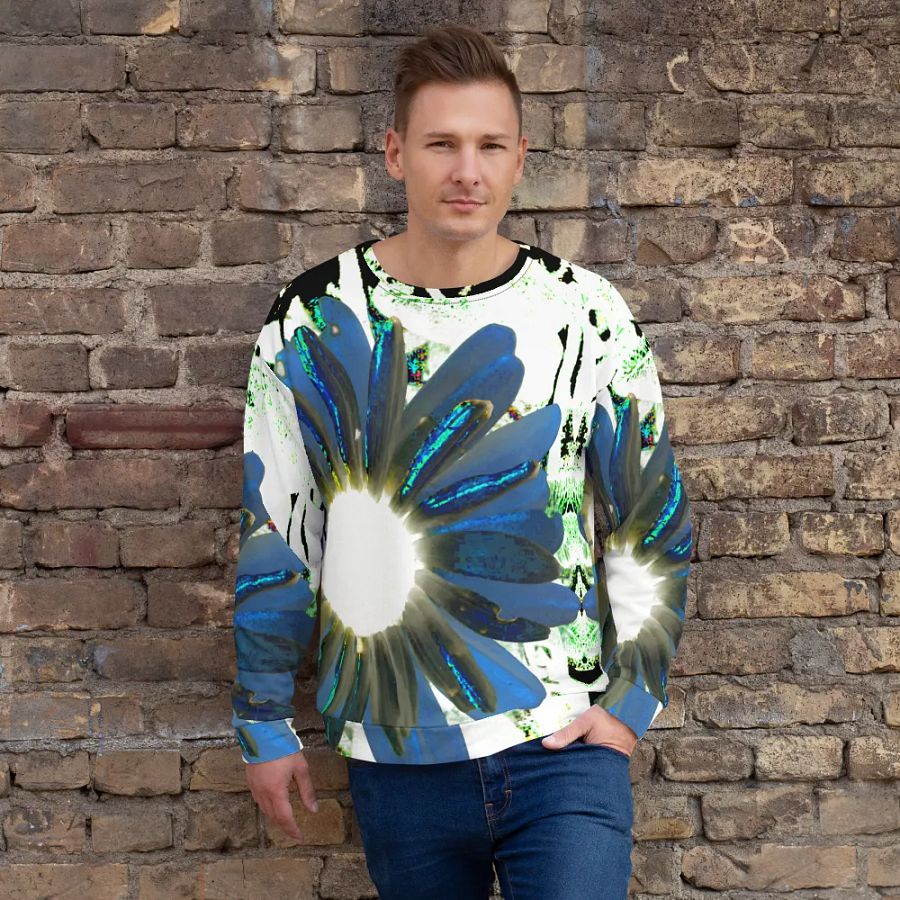 Cool Abstract Daisy Flowers Unisex All Over Print Sweatshirt product image (1)