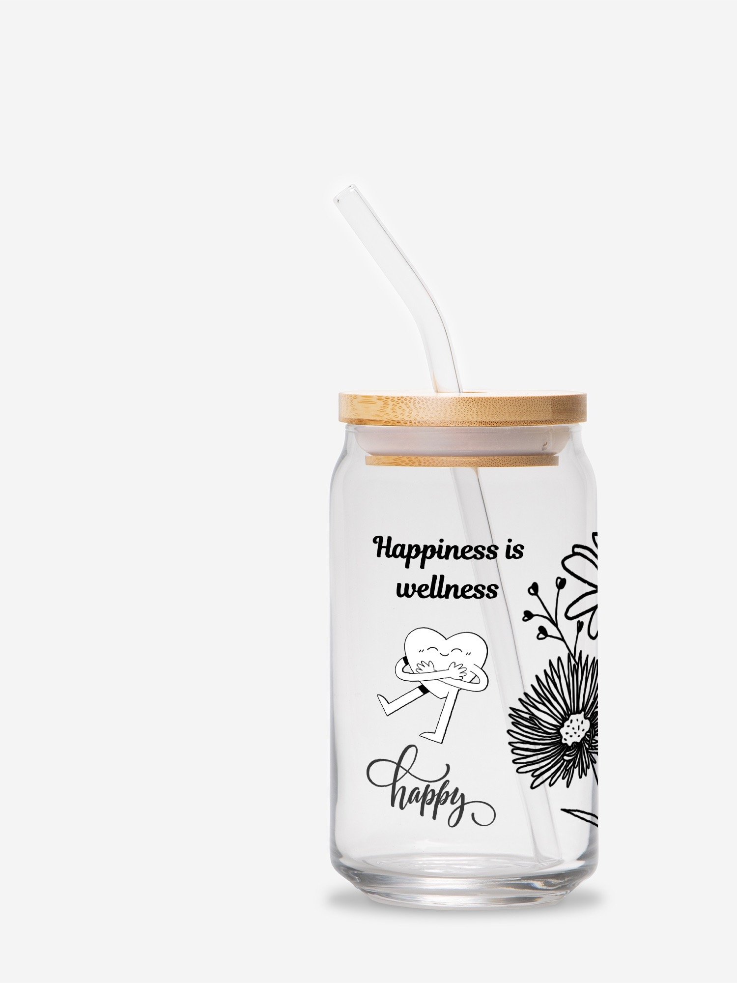 Wellness inspired Glass Can tumbler product image (2)