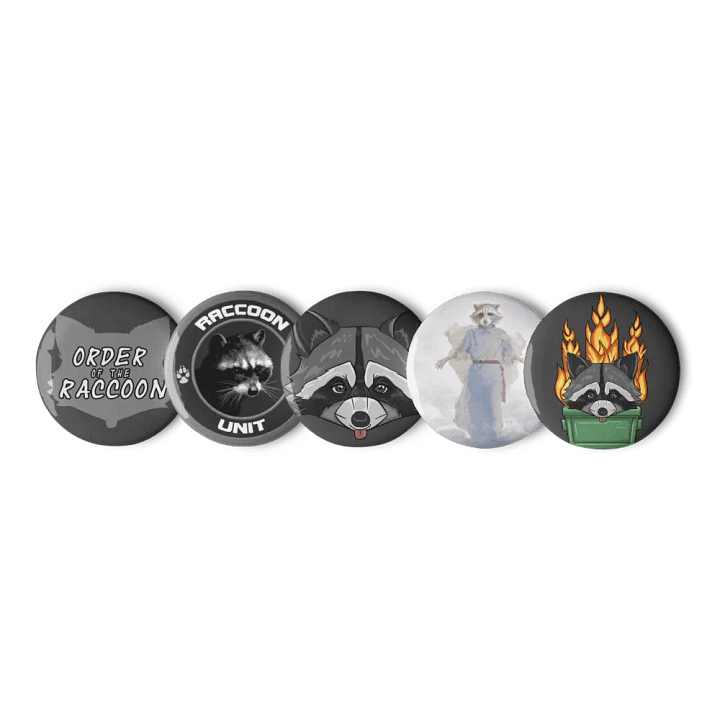 Small Raccoon Button Pins product image (2)