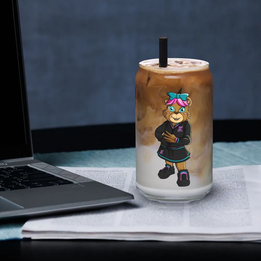 Standing Girl Bear Glass Can product image (9)