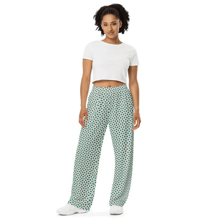 Blue Leaves Wide-Leg Pants product image (1)