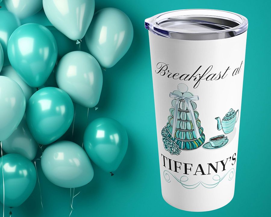 Breakfast at Tiffany's T & Co 20oz Tumbler, Classic Audrey Crew, Girls Brunching Weekend, Holly Golightly Fan Gift For Mom, Book Club Gift product image (9)