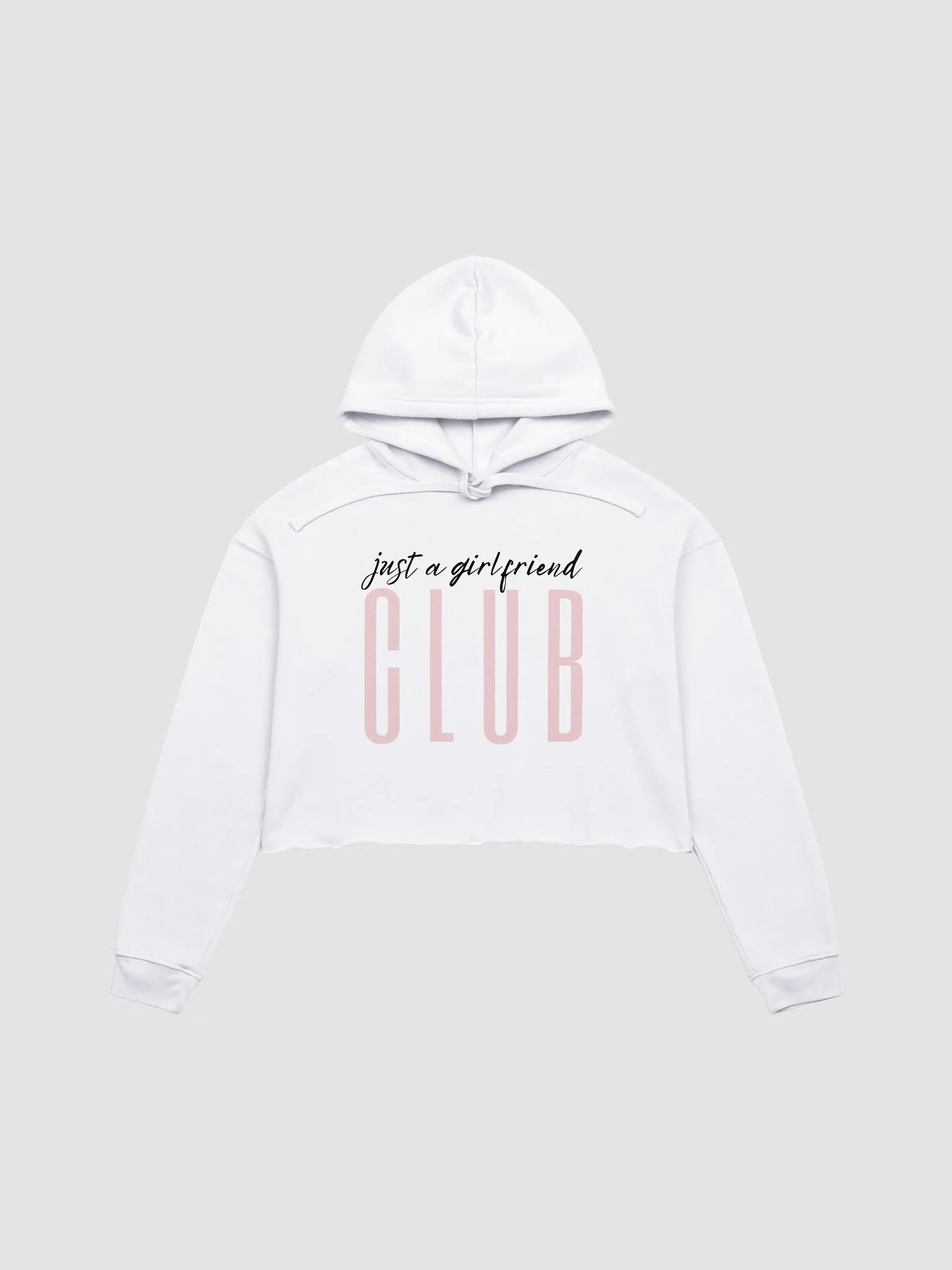 "Just a Girlfriend" CLUB Pink Hued Crop Hoodie (1 Color) product image (1)