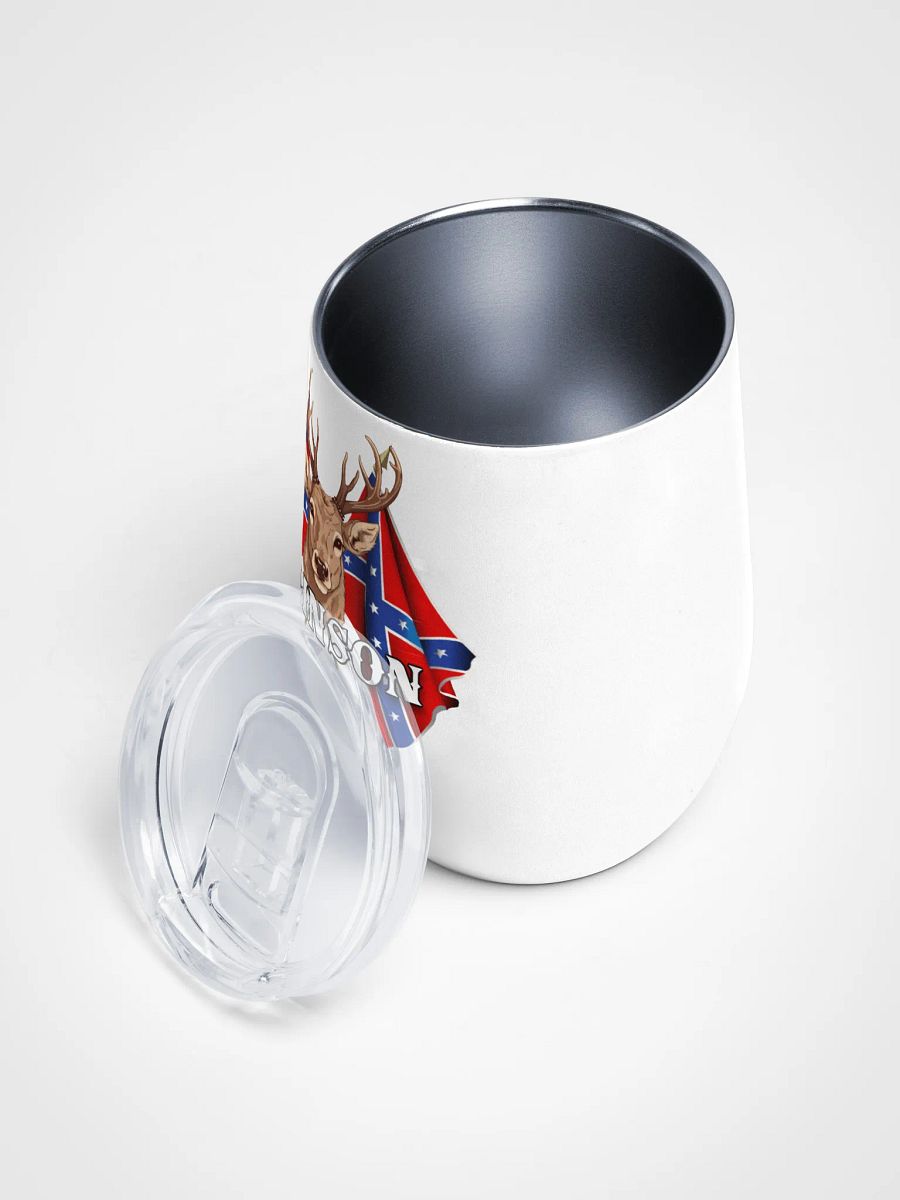 "Johnson" Last Name Rebel Redneck Deer - Wine Tumbler product image (3)