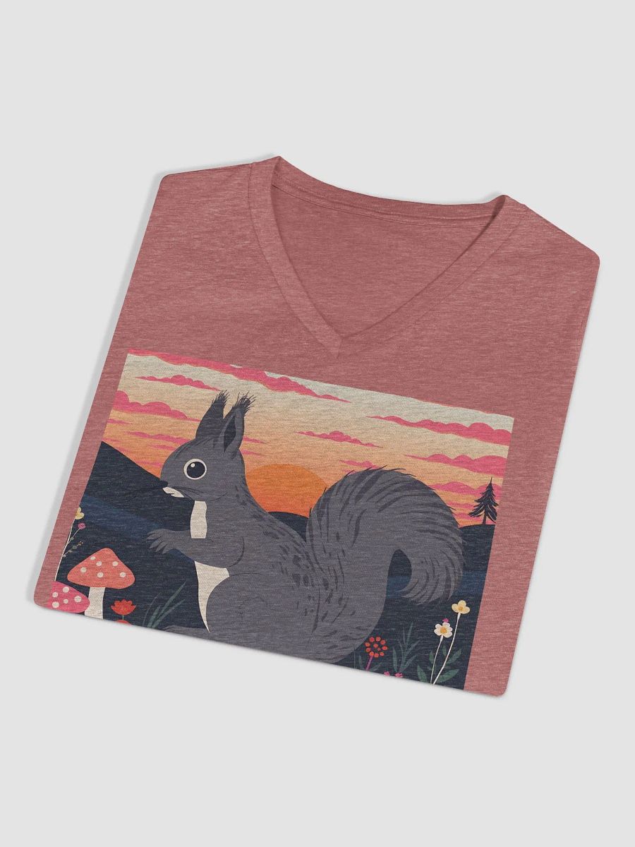 Sunset Squirrel Women's Relaxed V-Neck Tee product image (3)