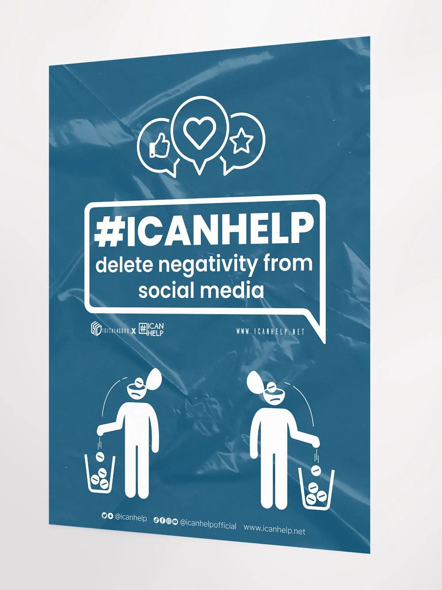 #ICANHELP Delete Negativity From Social Media Poster product image (2)