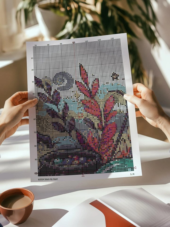 Purple Witch Cross Stitch Pattern product image (2)