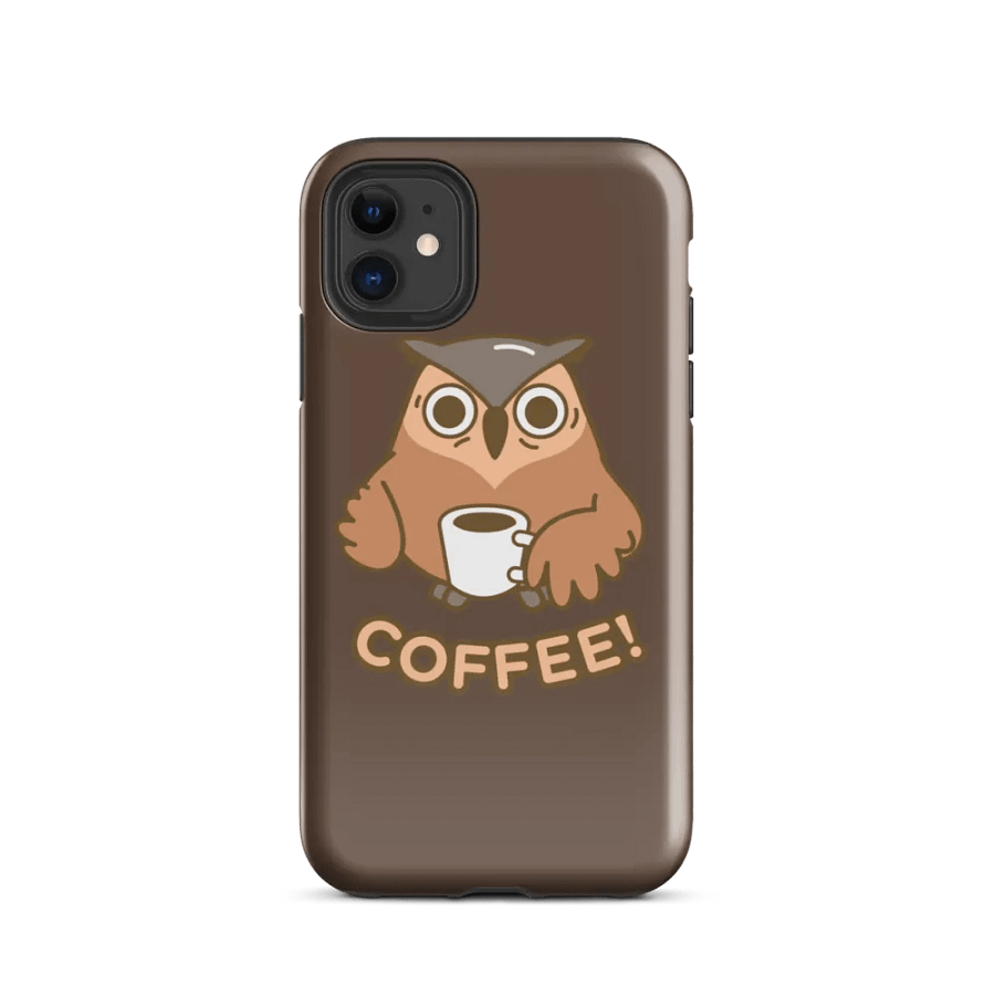 Funny Coffee iPhone Case I Cute Owl I Humorous Caffeine Lover Phone Cover I MAGSAFE COMPATIBLE product image (7)