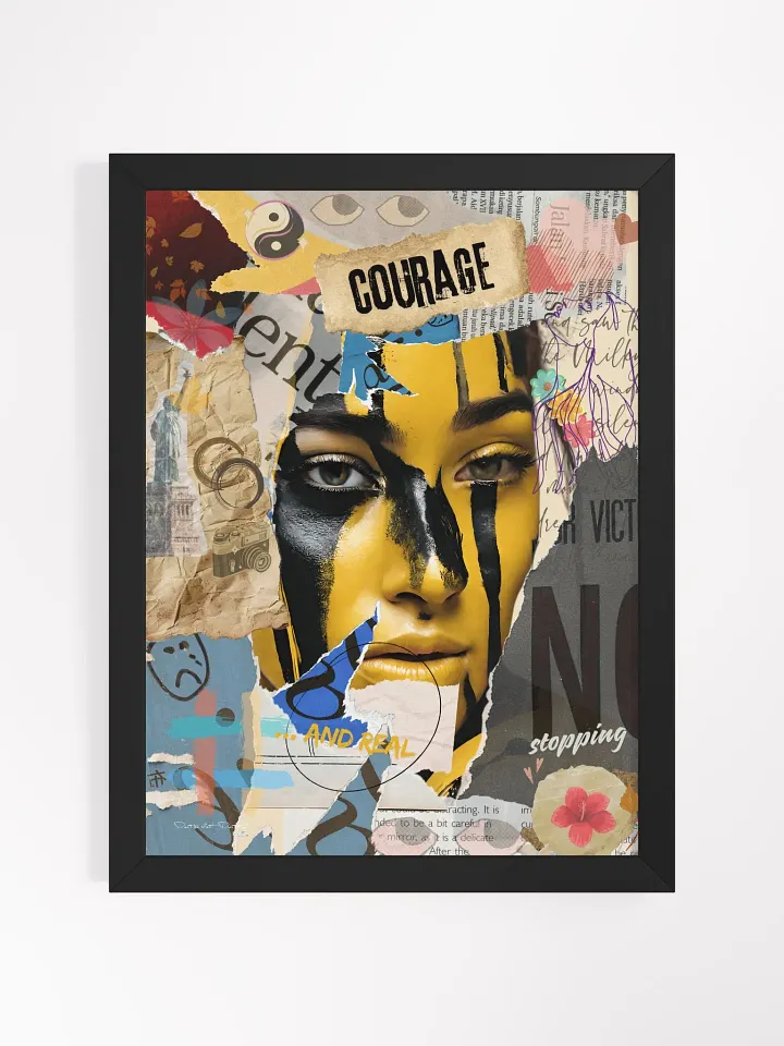 Don't be silent! Don't stop! Yellow. | Framed Collage Painting product image (2)