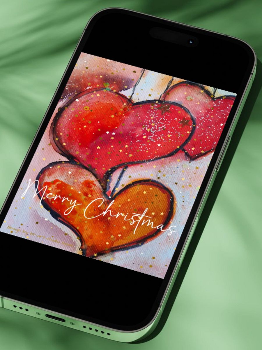 Christmas card, digital Christmas greetings, Original painted in watercolour and digitized product image (6)