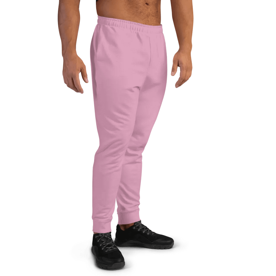 Plain Light Pink Light Summer Recycled Polyester Premium Men's Joggers by Treasure Pie product image (3)