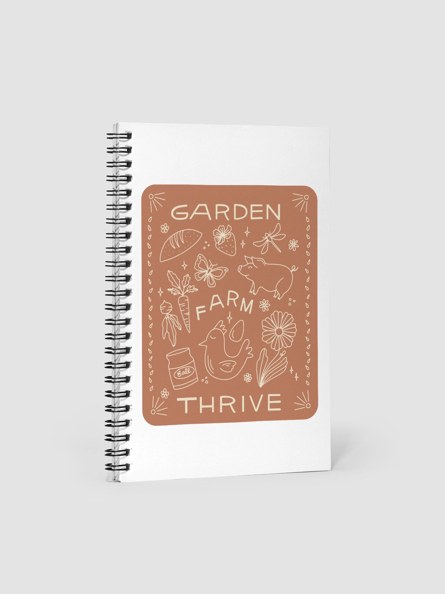 Rust Garden. Farm. Thrive. Illustrated Notebook product image (1)