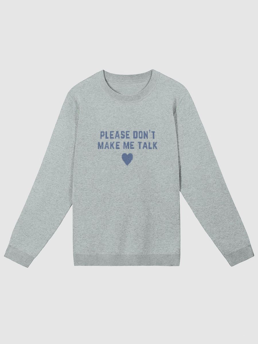 PLEASE DON'T MAKE ME TALK (light blue duotone) knitwear classic crewneck product image (5)