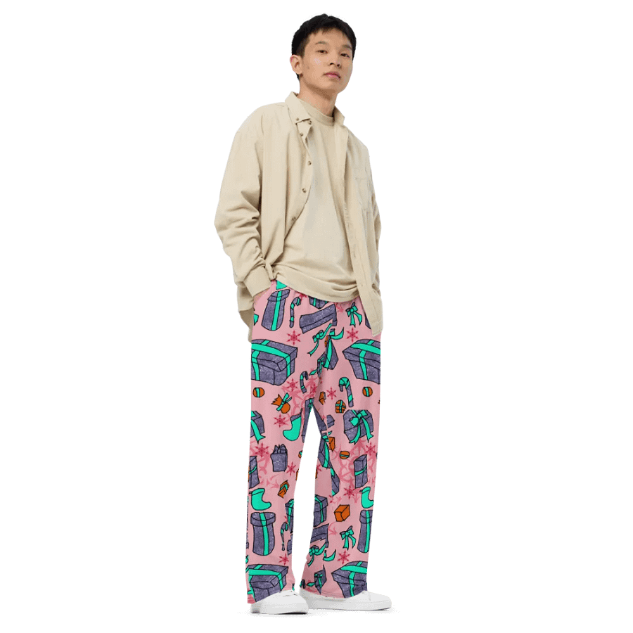 Blue Presents on Red Wideleg Pants product image (3)