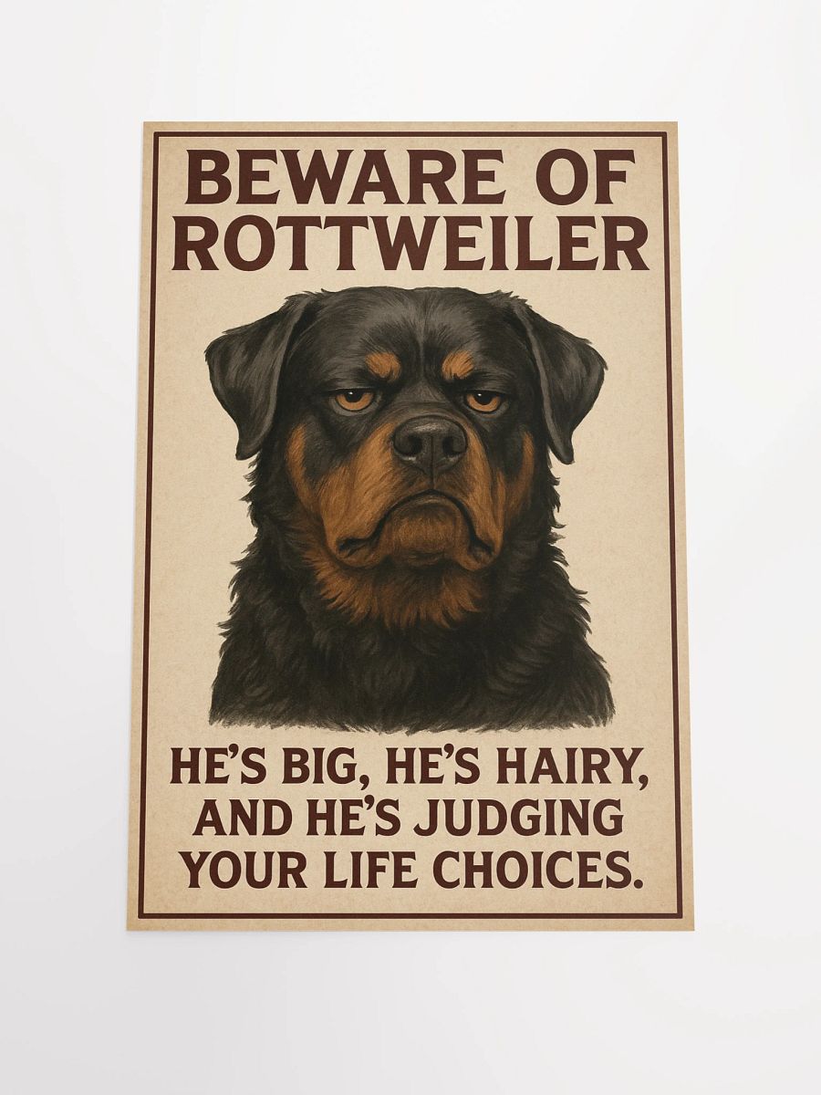 Beware of Rottweiler: He’s big, he’s hairy, and he’s judging your life choices. product image (1)