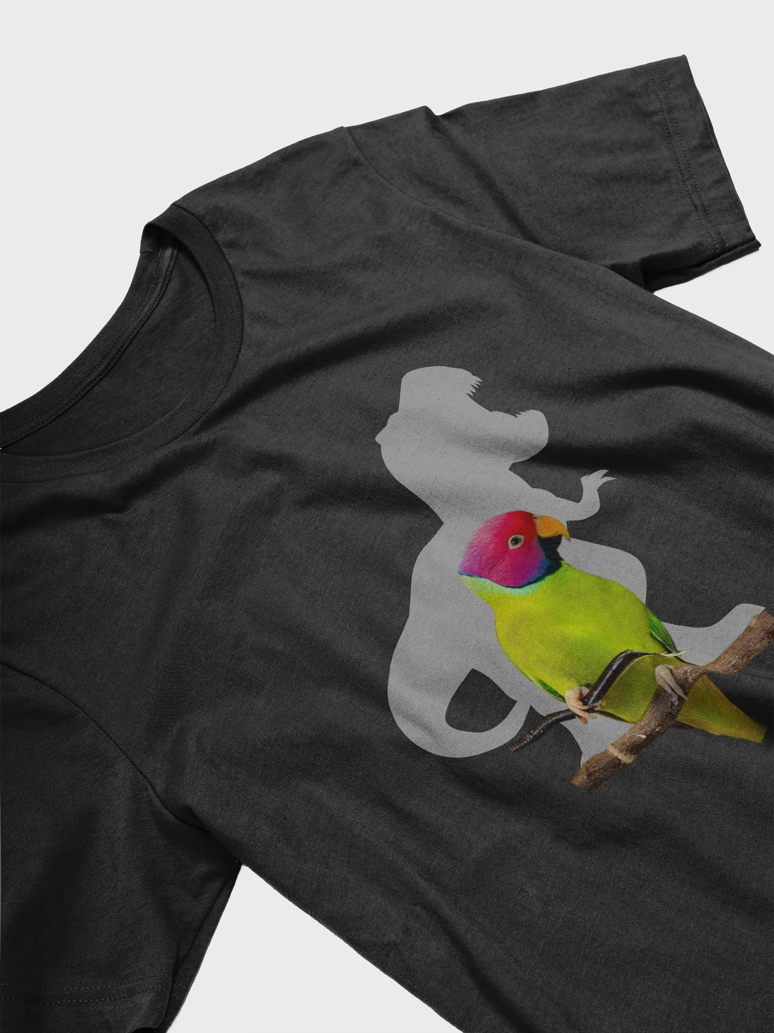 Plumheaded Parakeet Bird with Dinosaur T-Shirt product image (2)