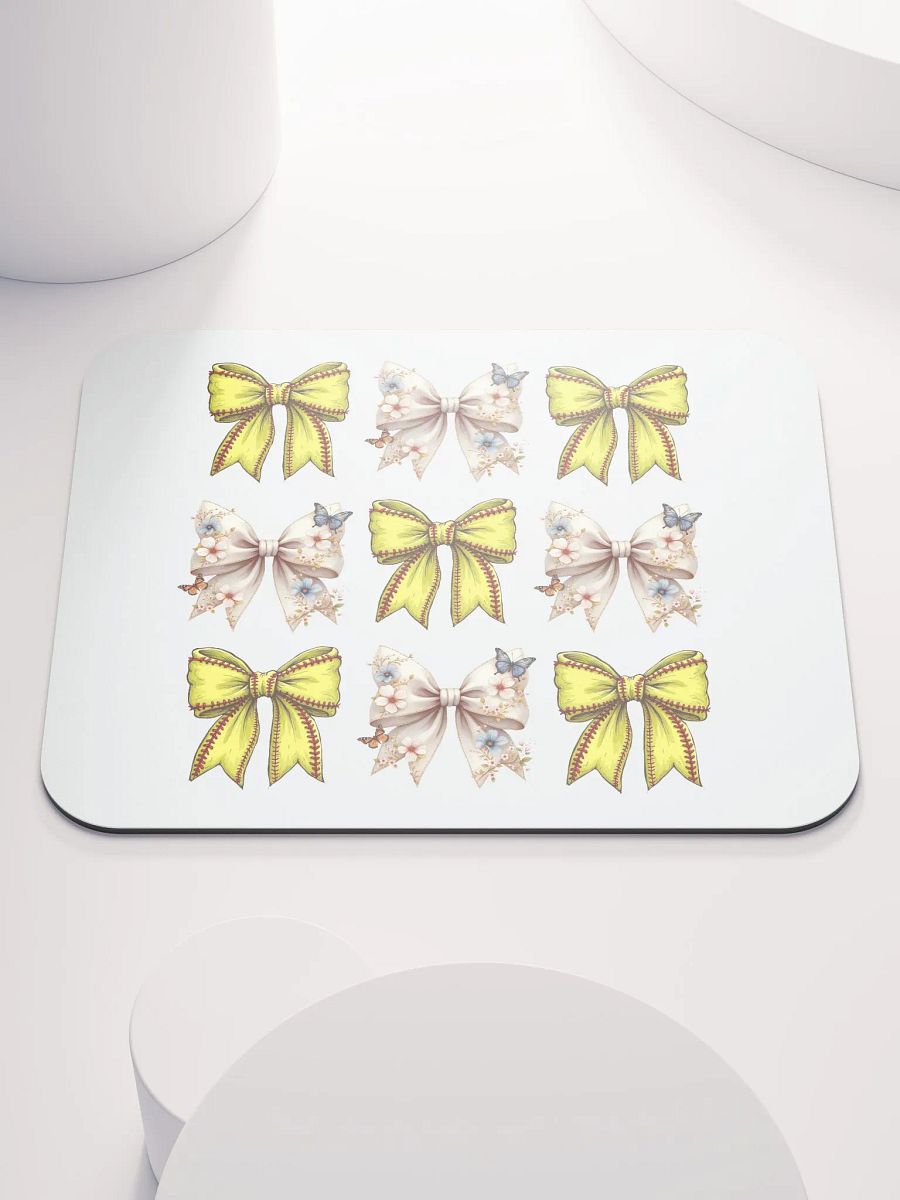 Spring Bows Softball Butterfly Garden Mouse Pad product image (2)