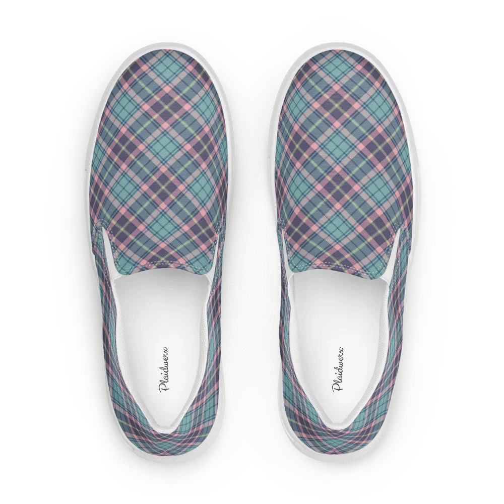 Light Green, Purple, and Pink Plaid Women's Slip-On Shoes product image (1)
