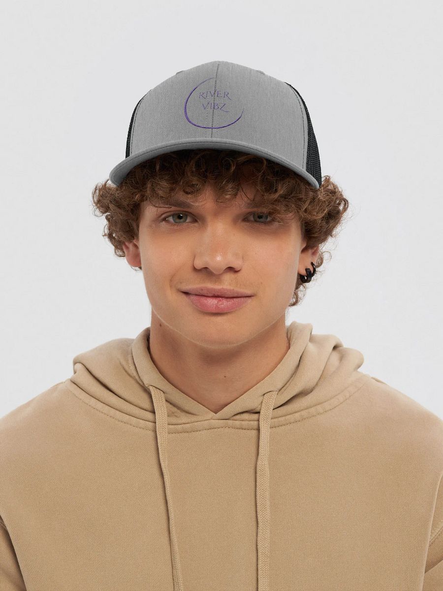 Faded Blue Circle River Vibz Trucker Hat product image (40)