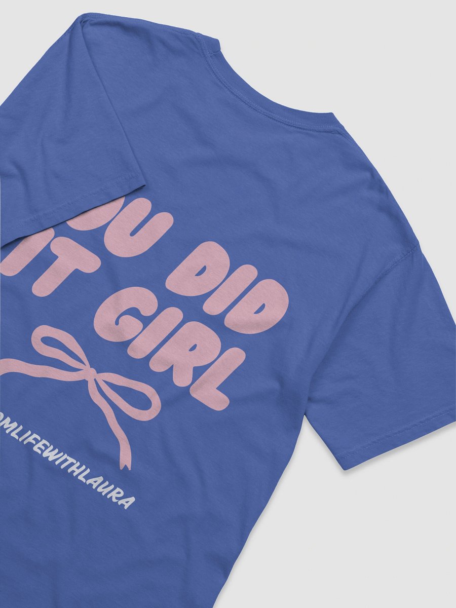 You Did it Girl Bow Comfort Colors Tee - Pink/Cobalt product image (4)