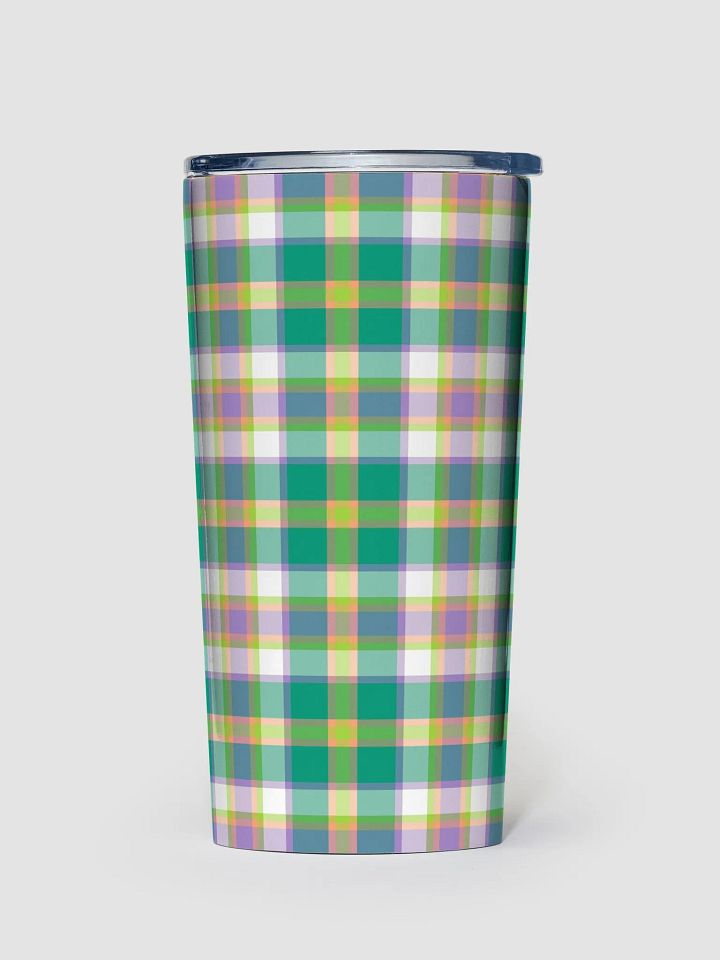 Seafoam Green and Purple Plaid Travel Tumbler product image (2)