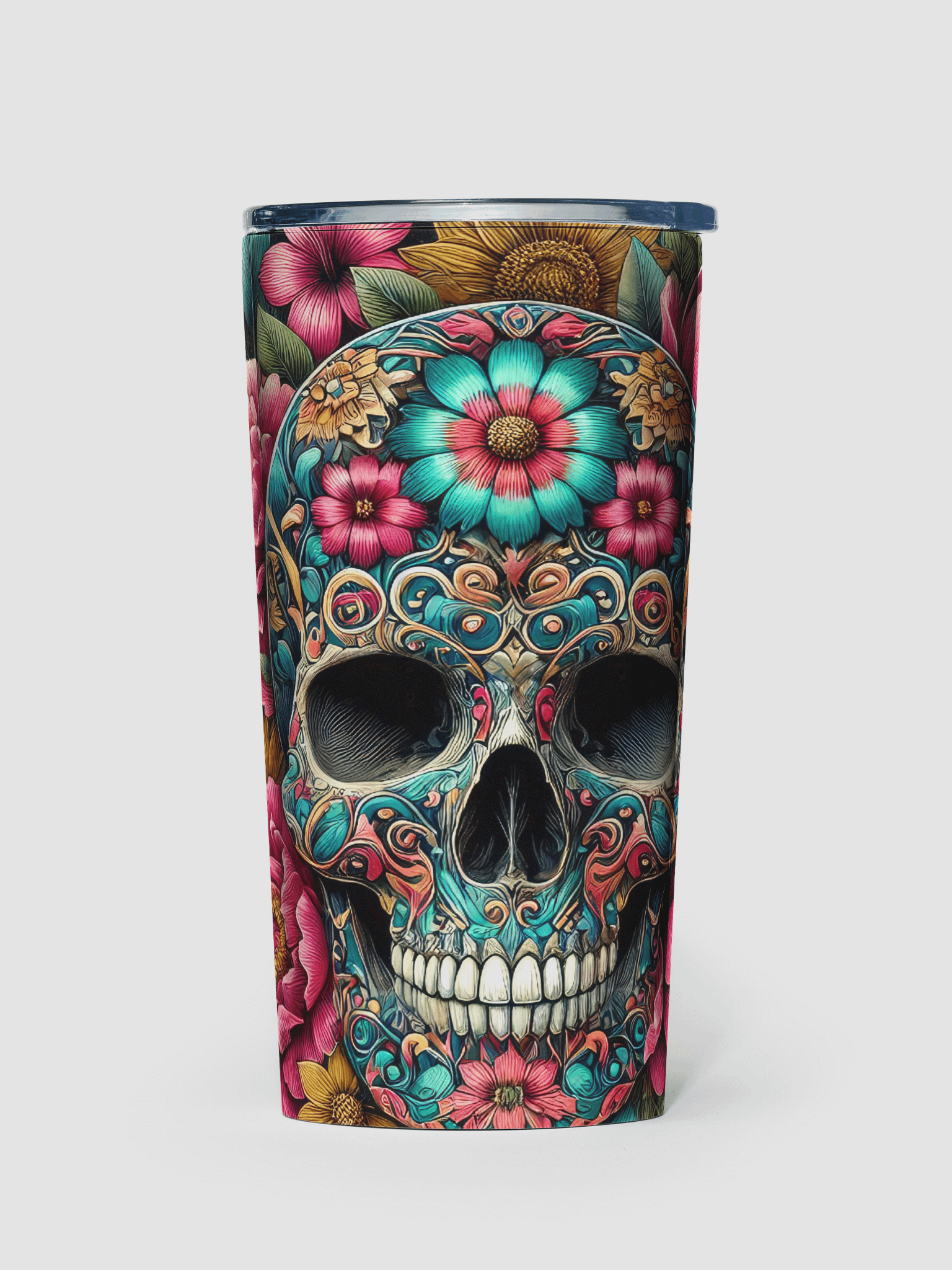Festive Skull Stainless Steel Tumbler product image (1)