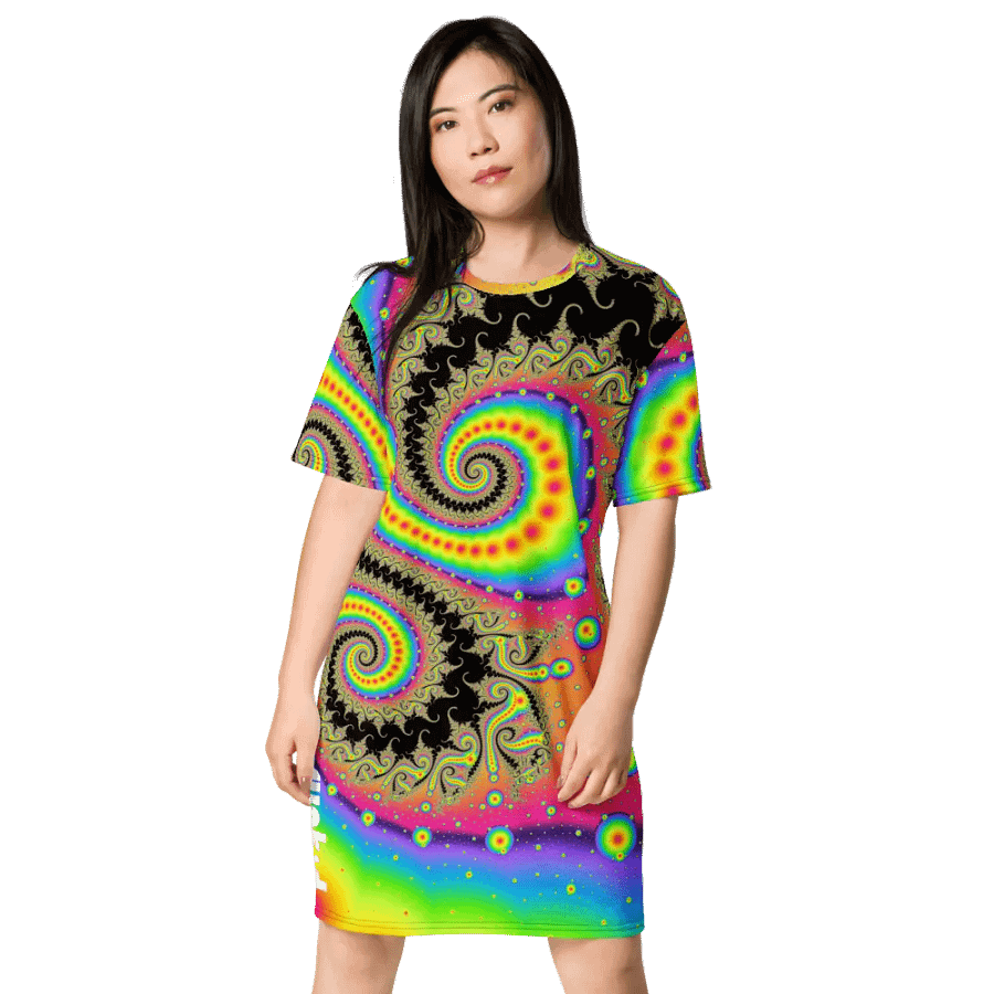 Fractal Dress/Tunic - Pink Lemonade and Candy Twists product image (3)