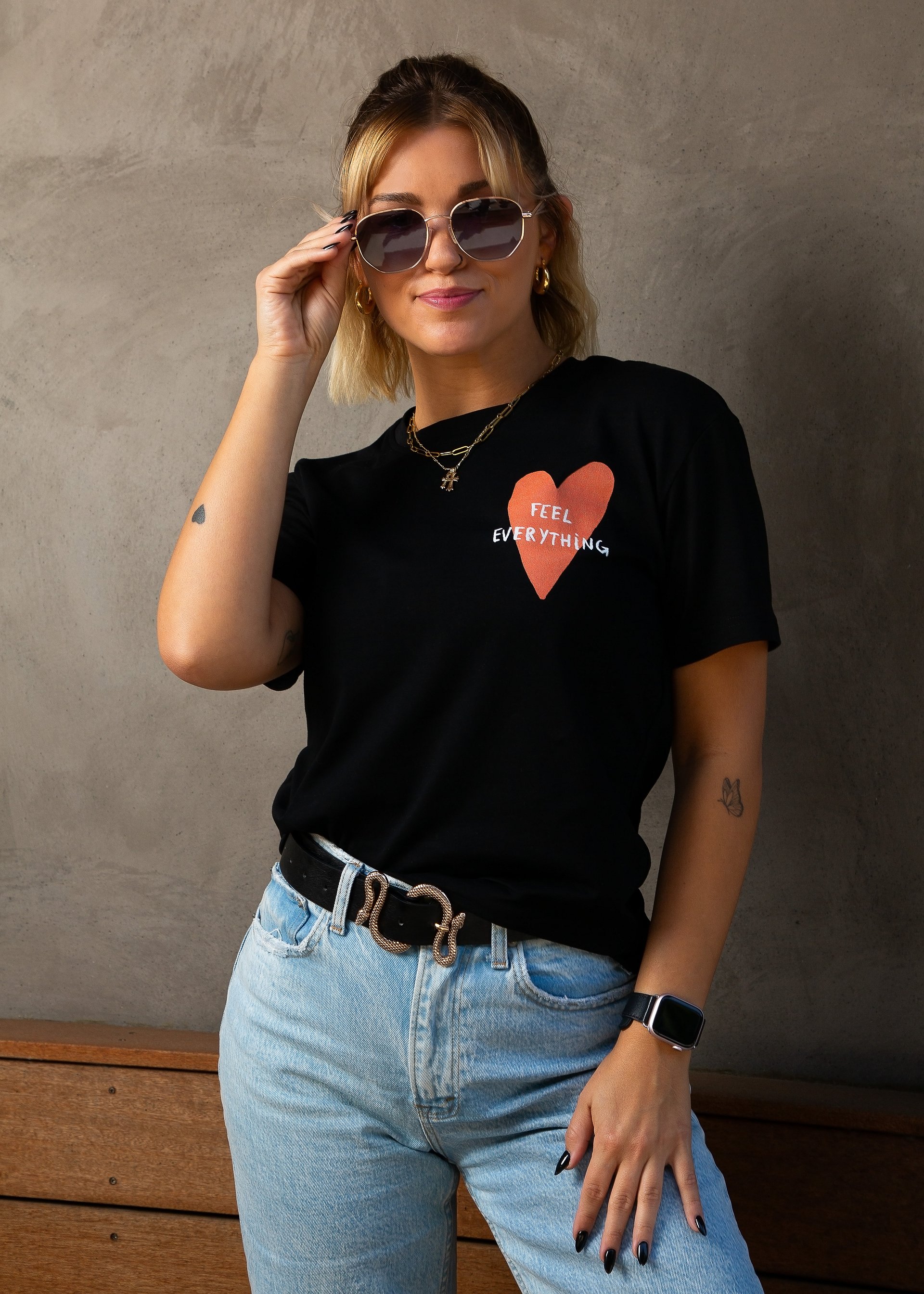 Feel Everything Black Tee product image (5)