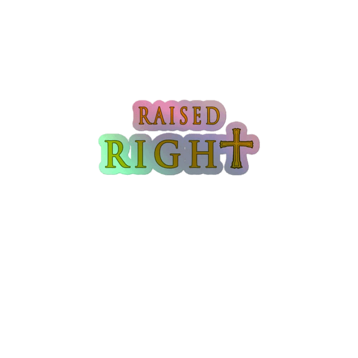 Raised Right Cross Holographic Sticker product image (1)