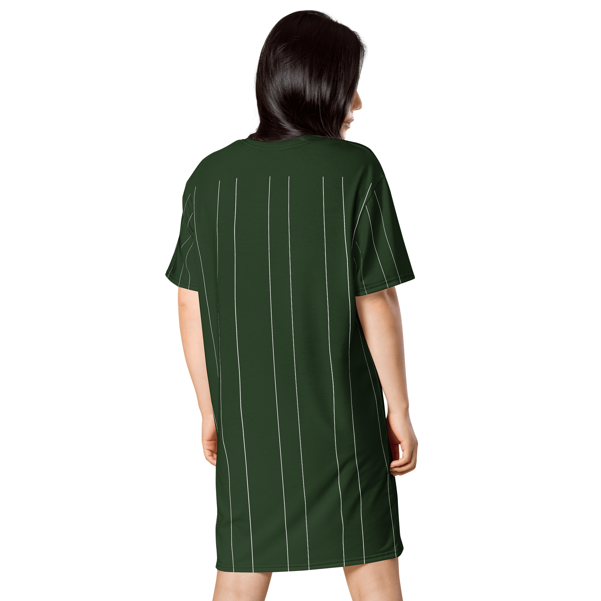 TDS Women's Oversized Green Striped T-Shirt Dress product image (2)