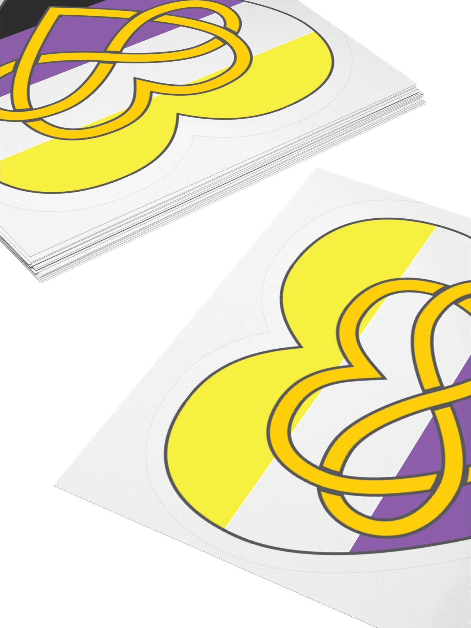 Non-binary Pride Flag Polyamory Infinity Heart Sticker product image (11)