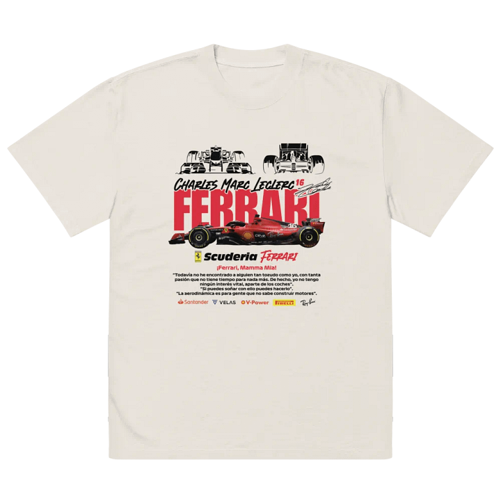 Racing Nostalgia (Ferrari Le Clerc) Oversized Tee product image (2)