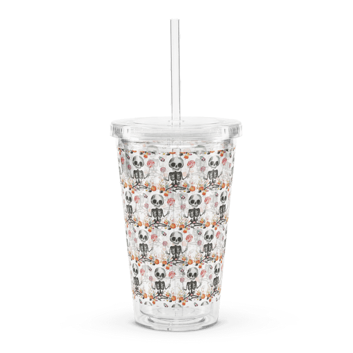 Halloween Happy Skeleton & Sweets Clear Tumbler product image (1)