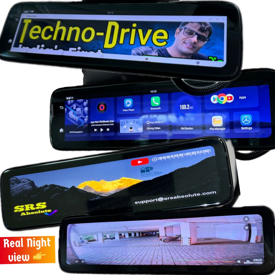 SRS ABSOLUTE 4G AI Android10 Smart DashCam Full Set 24x7 Live Remote video/Parking Monitor ADAS GPS SOS Bluetooth WiFi MicroSD GPS Night Vision(4 Channel S12ProL 12" 4G ADAS 2GB+32GB) product image (8)
