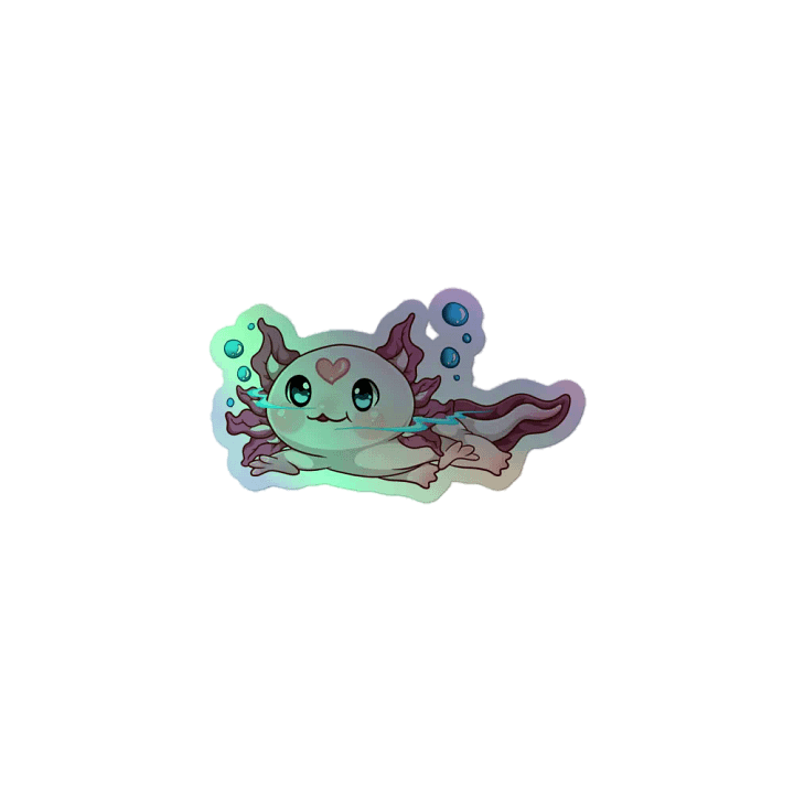 Swimming ChitChat the Axolotl Holographic Sticker product image (1)