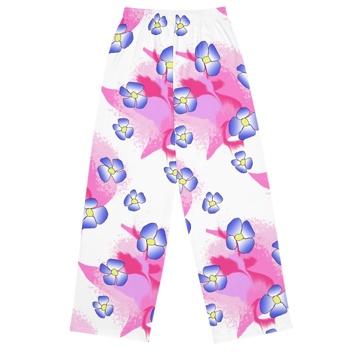 Blue Flowers on Pink Wideleg Pants product image (1)