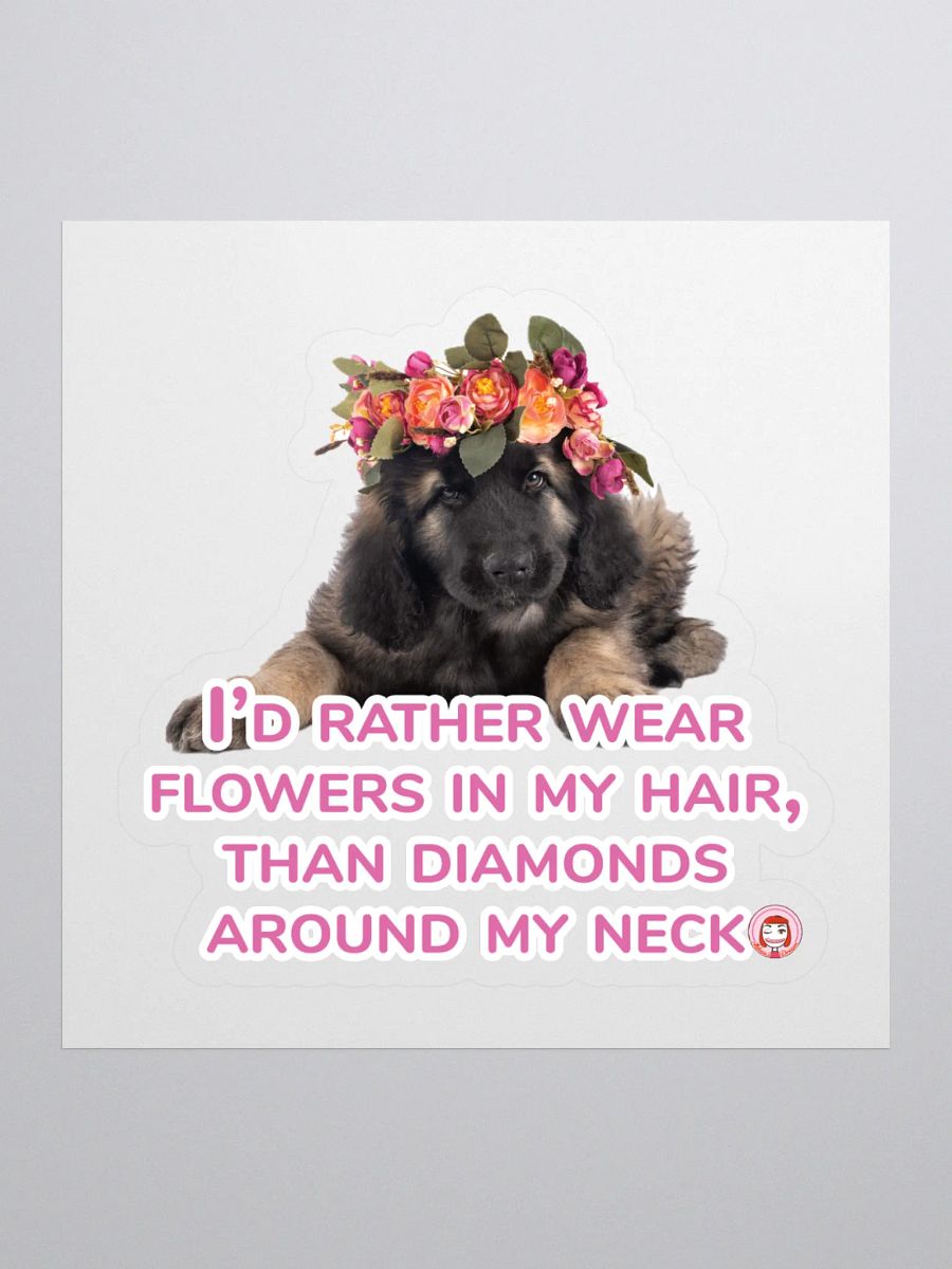 Floral Pup Kiss Cut Stickers - 