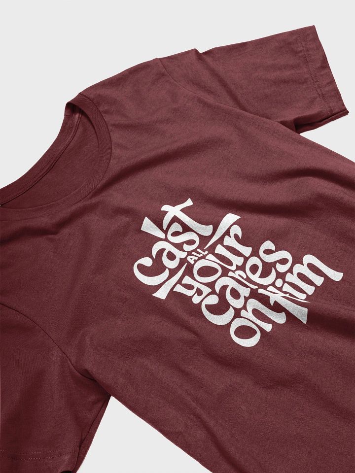 Cast All Your Cares on Him – 1 Peter 5:7 Bible Verse Bella+Canvas Supersoft T-Shirt product image (1)
