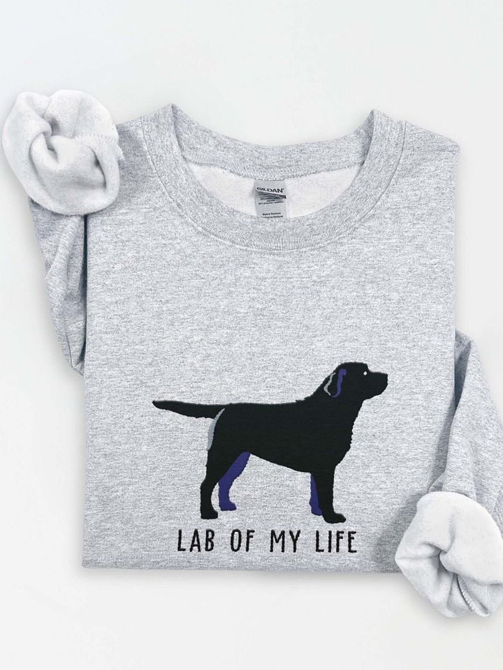 Lab of My Life Sweatshirt (Embroidered) of a Labrador Retriever(Black) product image (1)