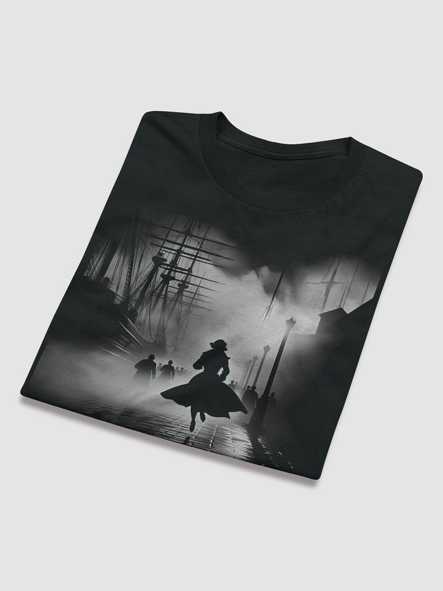 Noir Escape on the Misty Docks (Front Print Womens Tee) product image (5)