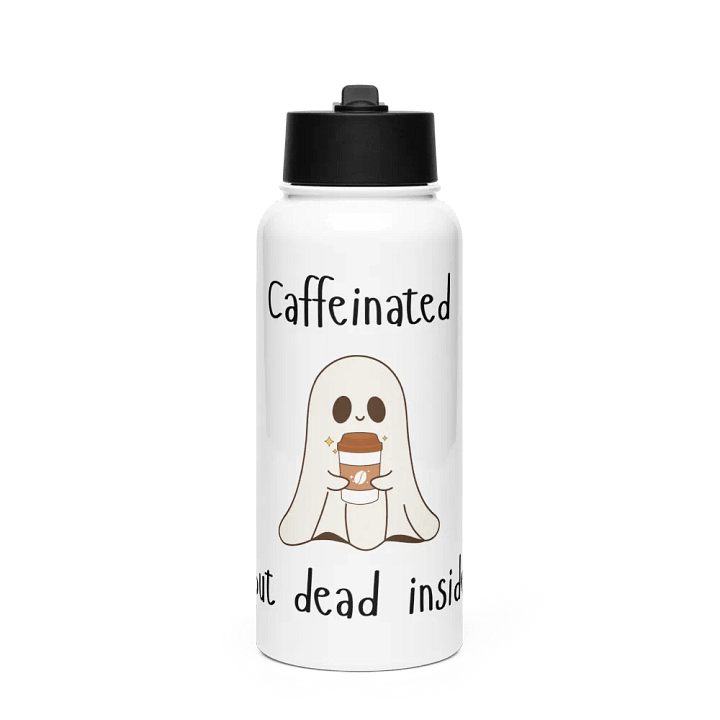 Caffeinated but Dead Inside Stainless Steel Water Bottle with a Straw Lid product image (1)